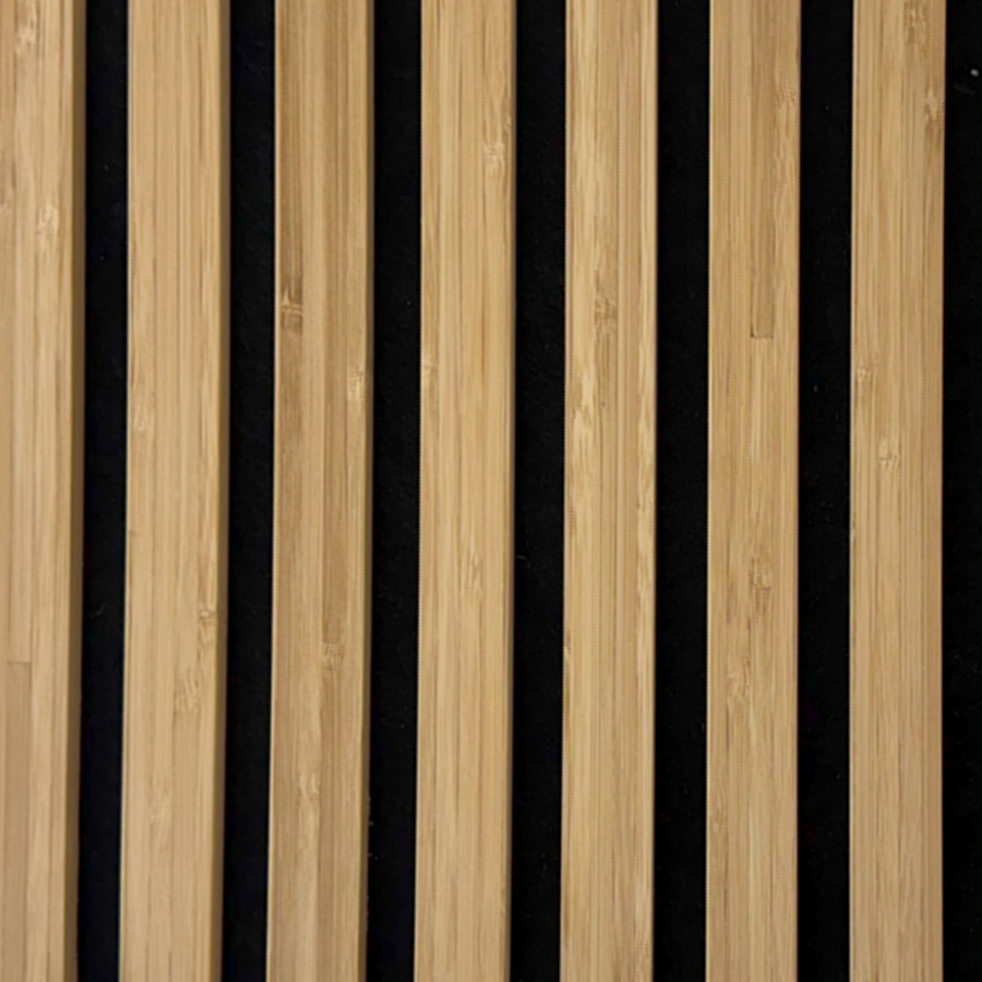 Wandpaneel Bamboe 280cm x 60cm Licht eiken met zwart vilt
