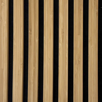 Wandpaneel Bamboe 280cm x 60cm  Licht eiken met zwart vilt