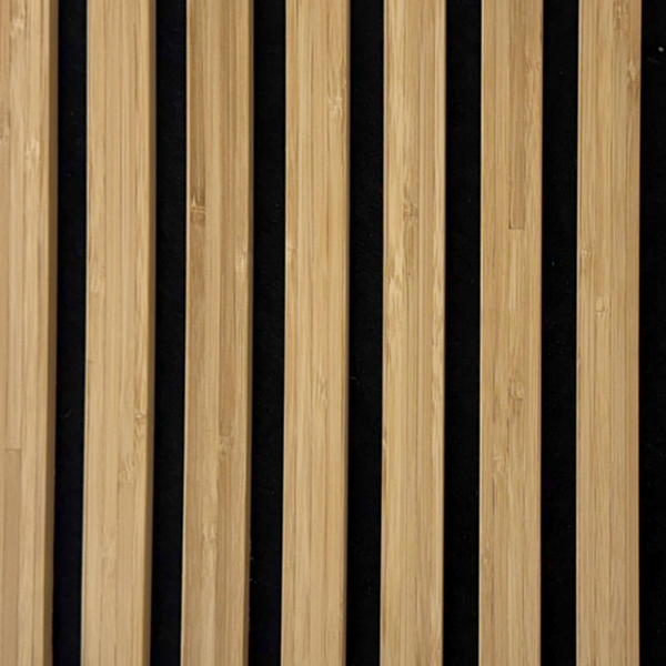 Wandpaneel Bamboe 280cm x 60cm  Licht eiken met zwart vilt