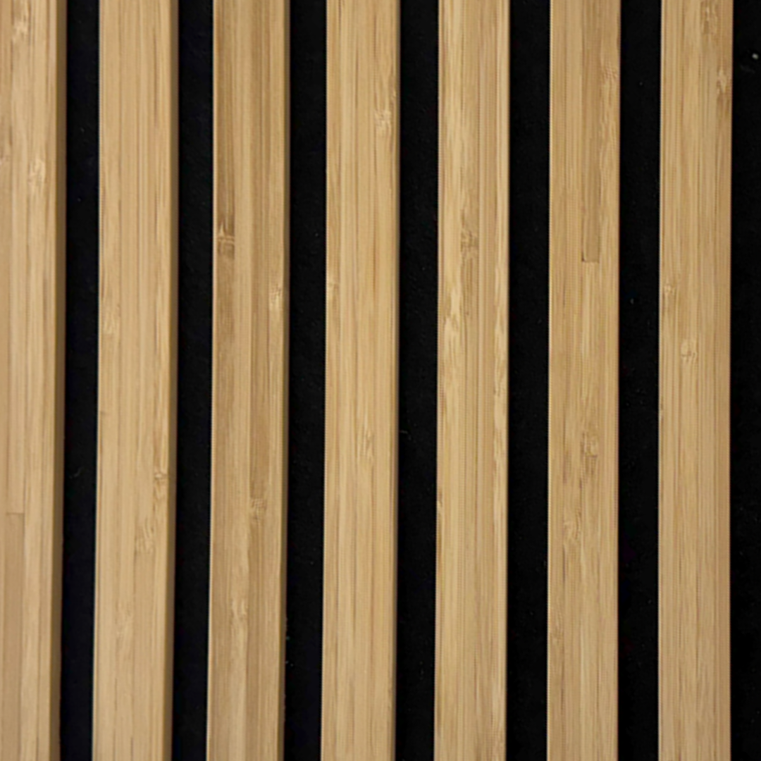 Wandpaneel Bamboe 280 x 60cm – Bruin eiken met zwart vilt