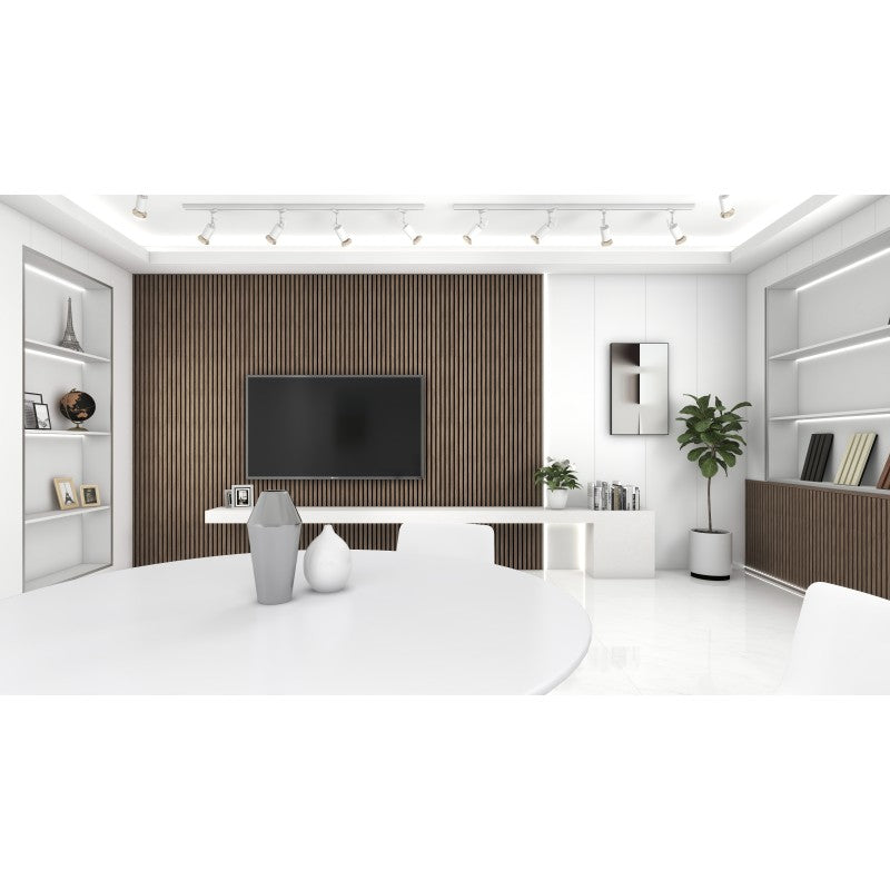 Wandpaneel MDF 240 x 60cm – Bruin eiken met zwart vilt