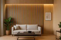 Bamboe 280cm x 60cm  Bruin eiken met zwart vilt