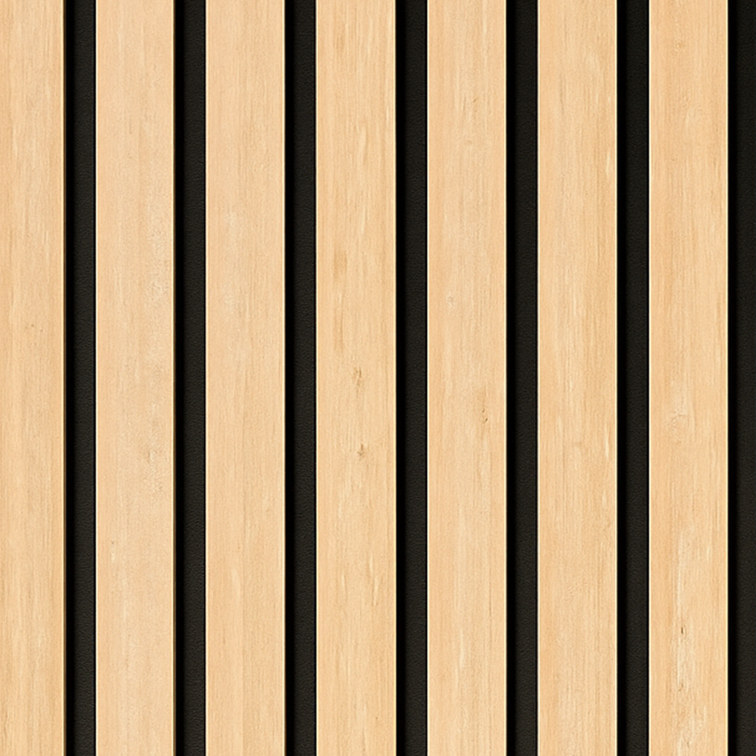 Wandpaneel MDF 240 x 60cm – Licht eiken met zwart vilt