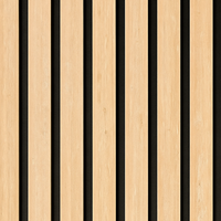 Wandpaneel MDF 240cm x 60cm  Licht eiken met zwart vilt