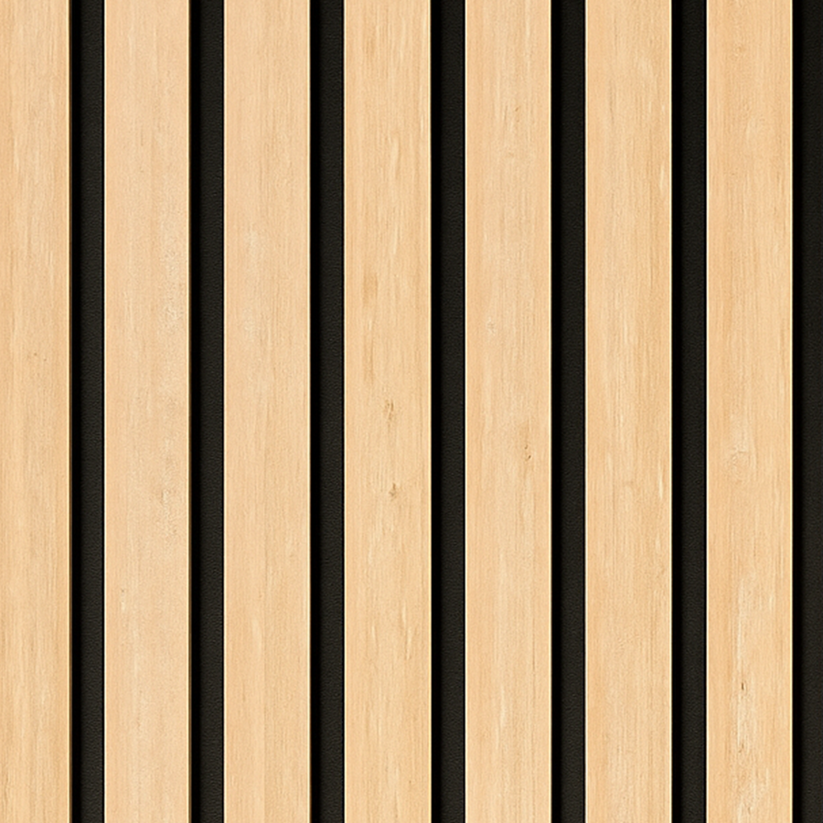 Wandpaneel MDF 240cm x 60cm  Licht eiken met zwart vilt