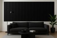 Wandpaneel Bamboe 280cm x 60cm  Zwart eiken met zwart vilt