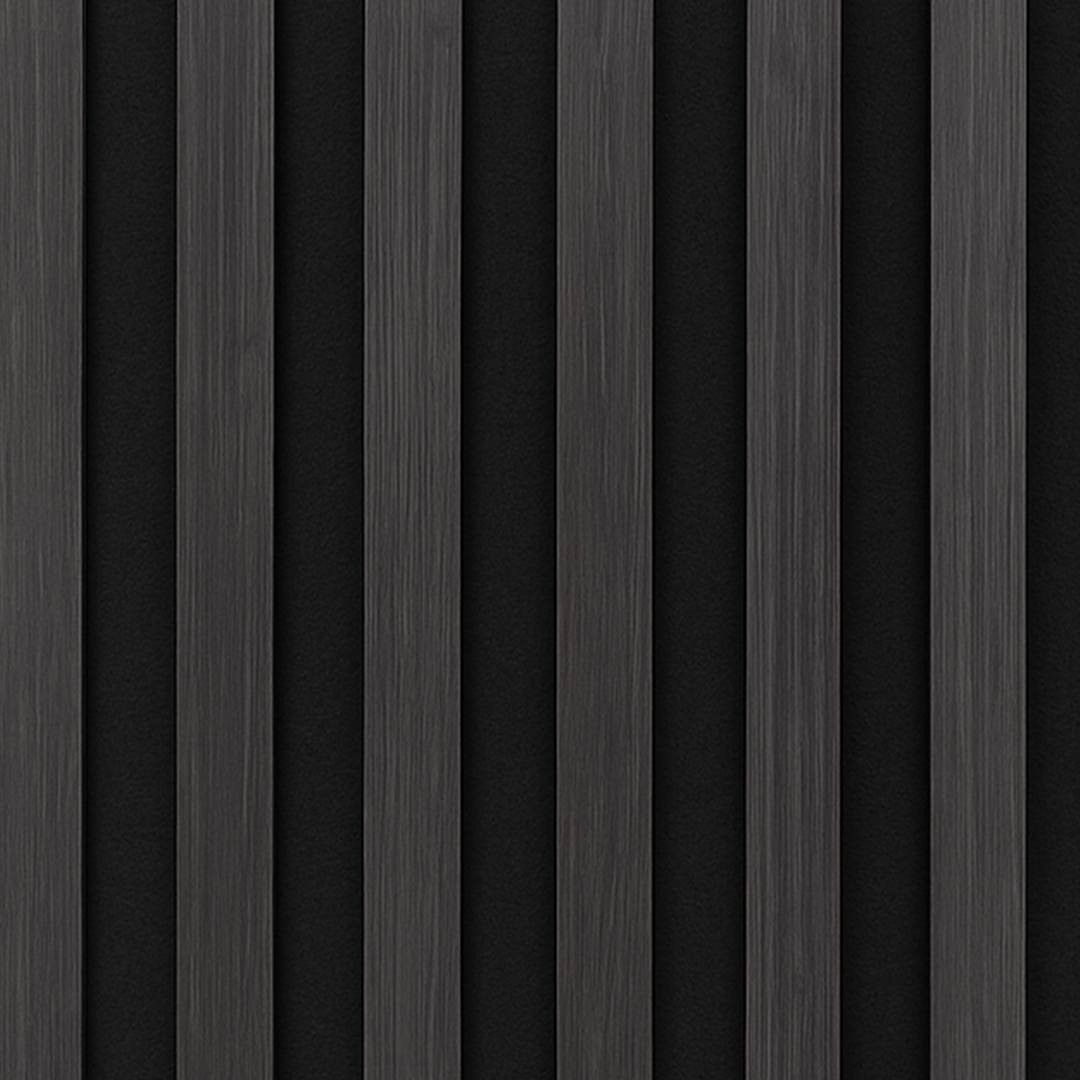 Wandpaneel Bamboe 280 x 60cm – Zwart eiken met zwart vilt