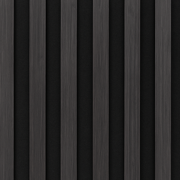 Wandpaneel Bamboe 280cm x 60cm  Zwart eiken met zwart vilt
