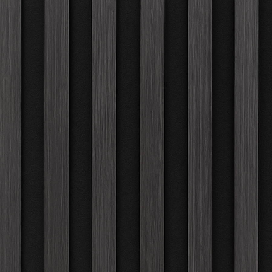 Wandpaneel Bamboe 280cm x 60cm  Zwart eiken met zwart vilt